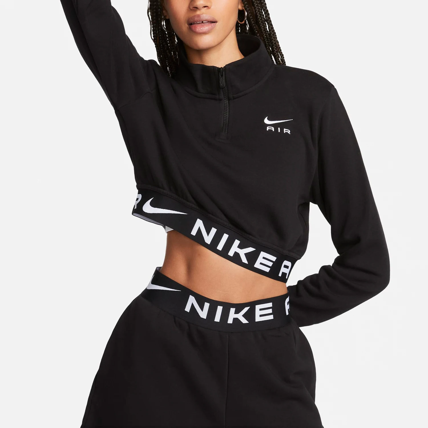 

Оригинальная новая женская свободная короткая толстовка Nike с короткой молнией FB8068-010