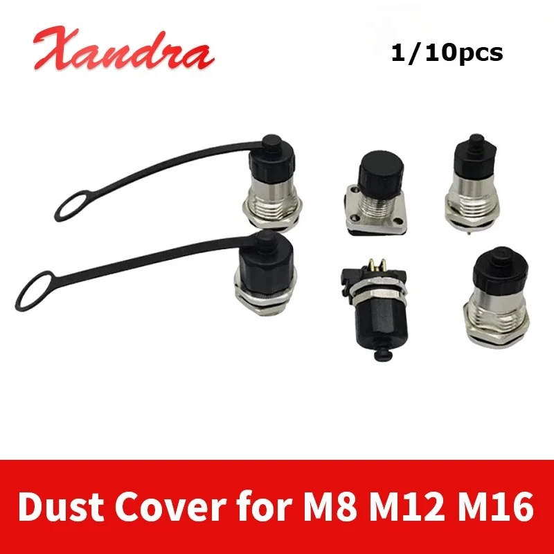 1/10 Dust Cover for M12 M8 M16 Aviation Plug Socket for Sensor Connector Waterproof Anti-leakage Electric Shock Sealing Dust Cap
