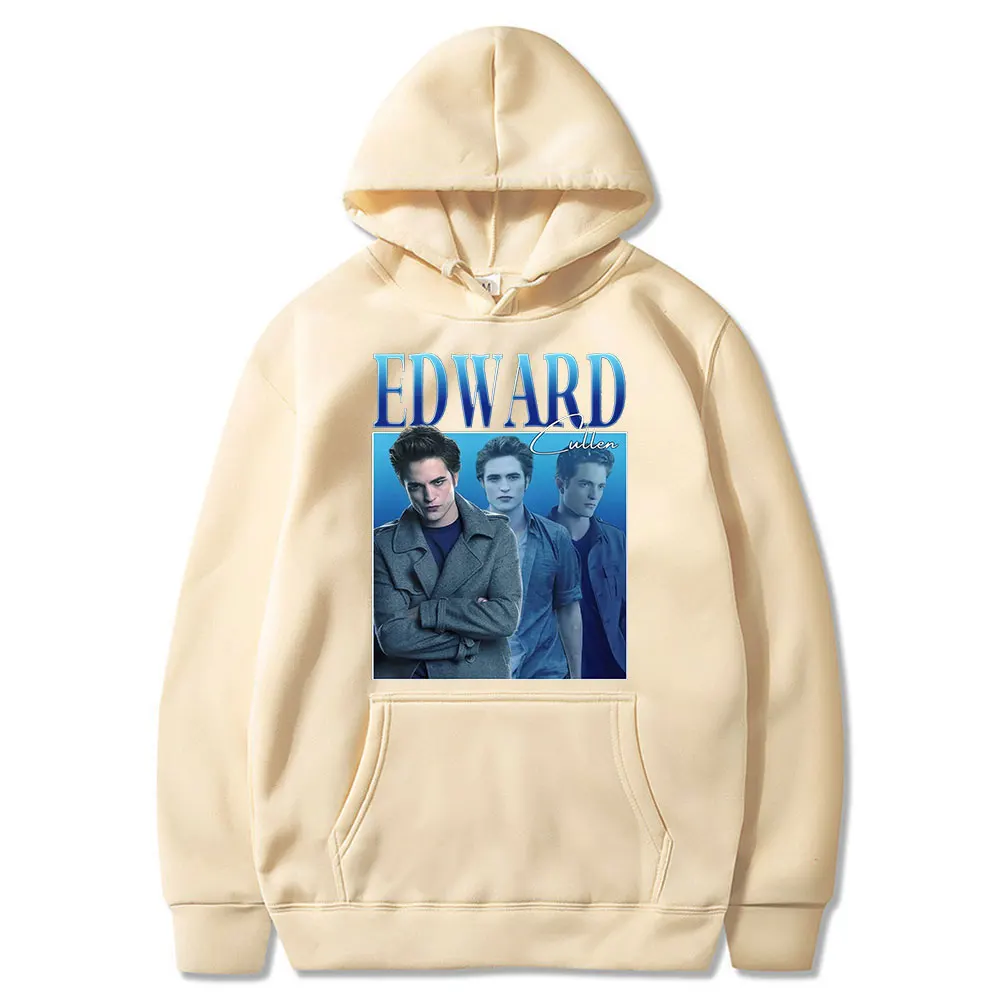 Edward Cullen Hoodies Cotton Hold on Tight Twilight Saga Robert Pattinson Sweatshirts Men Oversized Hoodie Unisex Streetwear