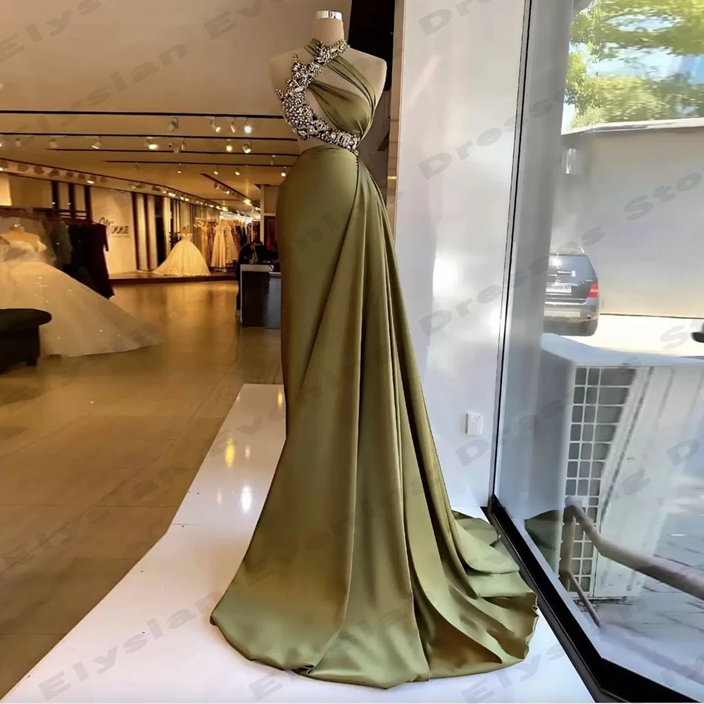 Robe de Soirée en Satin pour Femme, Magnifique, Élégante, Sirène, Personnalisée, Sexy, Col Licou, Bal de Promo