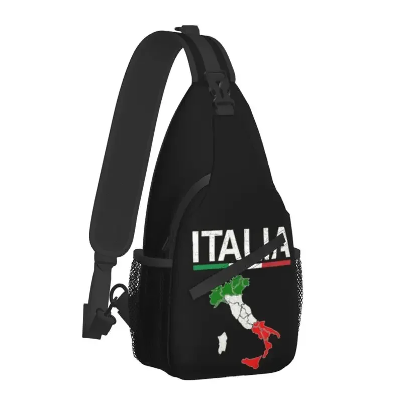 Italy Flag Italian Map Sling Chest Bag Customized Patriotic Pride Shoulder Crossbody Backpack for Men Traveling Daypack