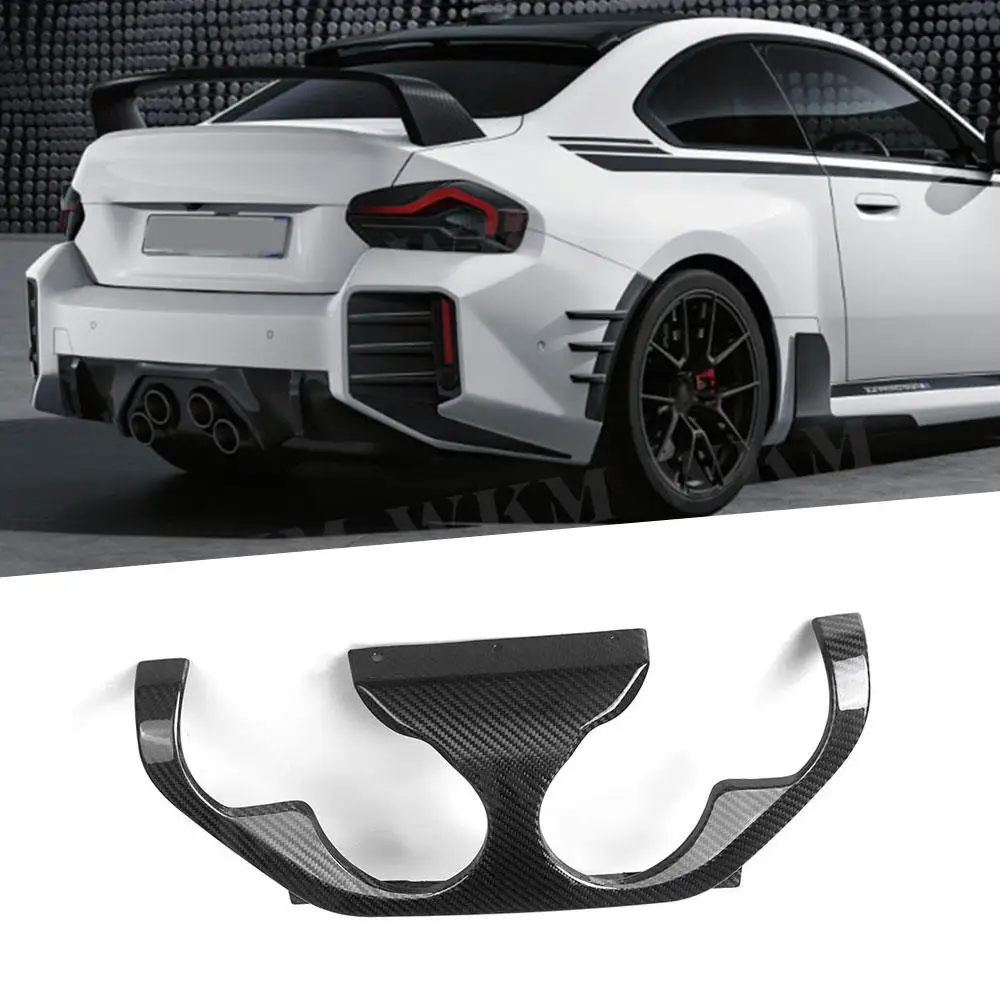 

for BMW 2 Series M2 G87 2 Door 2023 + Dry Carbon Car Rear Lip Spoiler Diffuser Exhaust Baffle Trim FRP Rear Bumper Exhaust Cover