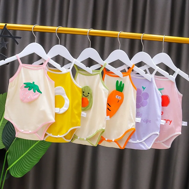 

Newborn Printing Fruit Baby Rompers 100% Cotton Playsuit Sleeveless Vest Jumpsuit Summer Thin Boy Girls Infant Clothes Outfits