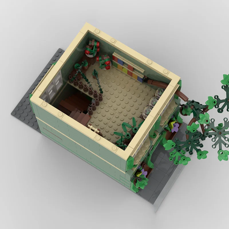 1098 PCS Street View Series MOC Green Plant Shop Creative Building Block Model Educational Assembly Toy For Kid Festival Gifts