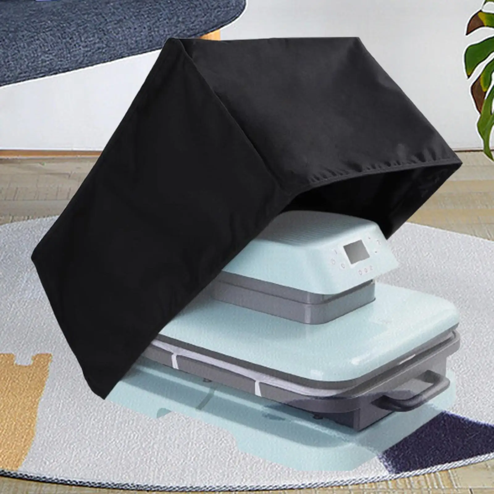 Heat Press Machine Cover Dust Cover Waterproof, with Handle, Scratch Resistant Foldable Black Automatic Heat Press Protector