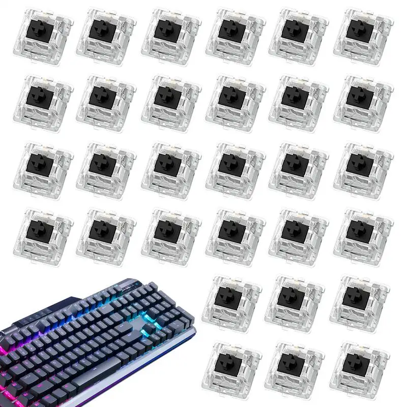 30 unidades de machado de substituição de teclado mecânico Outemu Switch ​ é preto azul marrom vermelho CIY soquete chave interruptor SMD 3 pinos para interruptor MX
