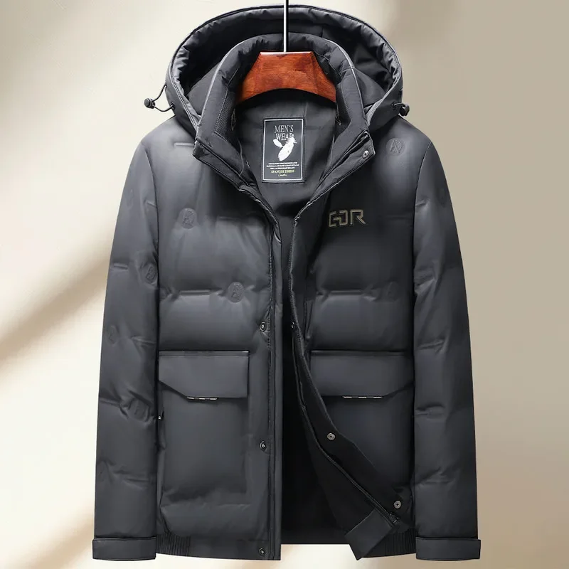 Designer Clothes Men Luxury Men's Winter Skin Down Jacket Removable Hood Duck Down Padding Padded Jacket Casual Male Coat