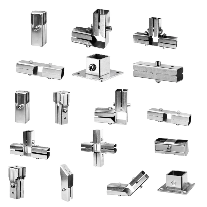 N2UC Square Tube Stainless Steel Pipes Fittings Replacement Square Pipe Fixed Joint Storage Rack Connector Easy to Install