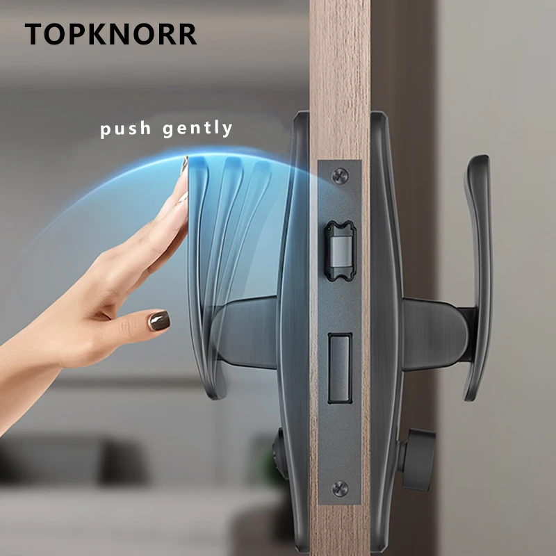 Universal de Madeira Porta Handle Lock Impulso Direto Interior Quarto Mudo Casa Quarto Frente e Traseira Novo