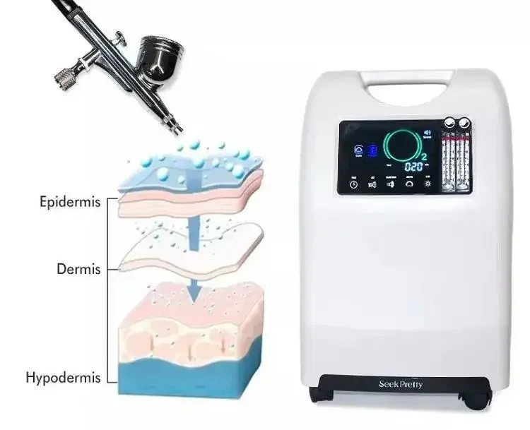 3 In 1 Super Maquinas Facial Oxygenated Machine H2o2 Hyperbaric Whitening Jet Peel Facial Machine