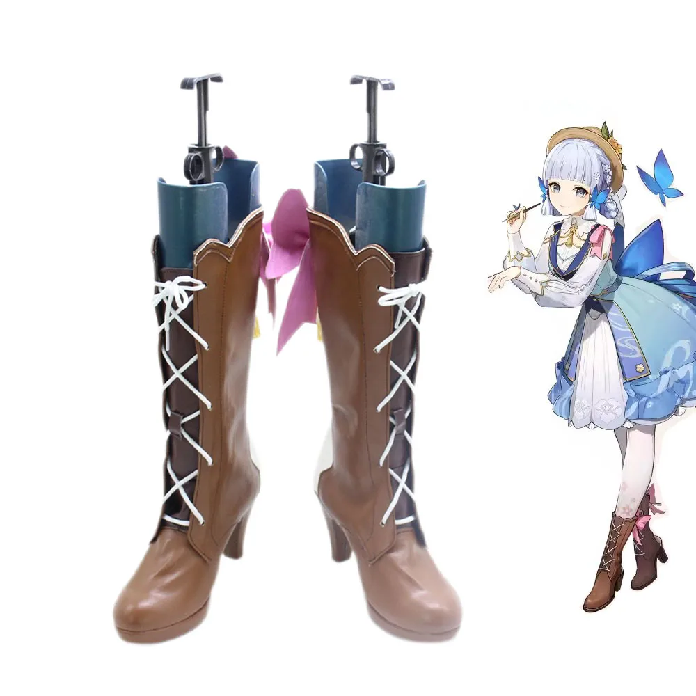 

Game Genshin Impact New Skin Costume Kamisato Ayaka Cosplay SHOES Fruhling Springbloom Missive Ayaka Women Men High Heels