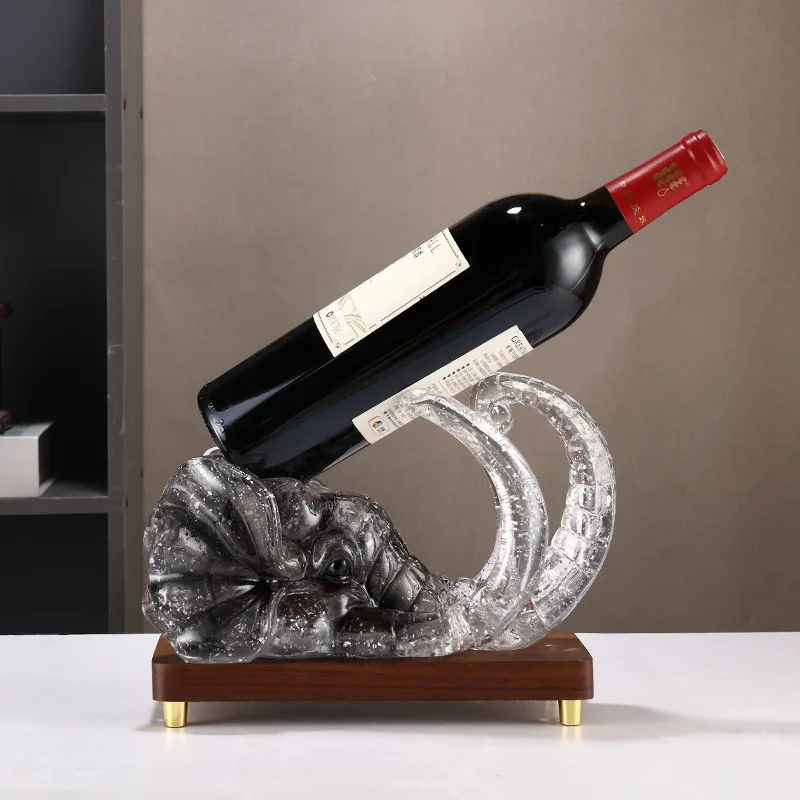HYS living room entrance elephant head red wine rack ornament creative wine rack modern light luxury wine cabinet