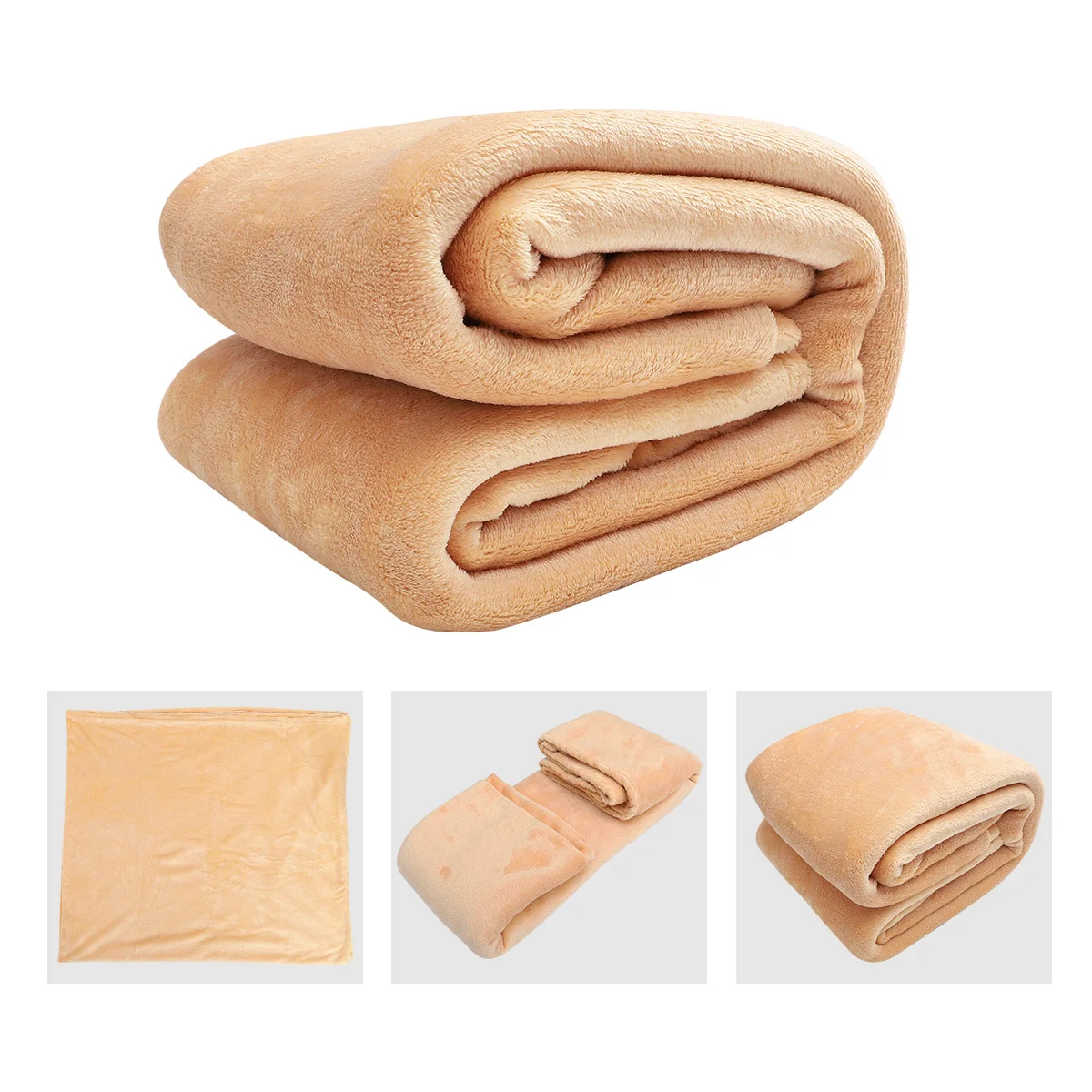 

1Pcs 100x120cm Flannel Blanket High Quality Solid Color Comfortable Reliable Warmth Sleeping Blanket for Bedroom Living Room