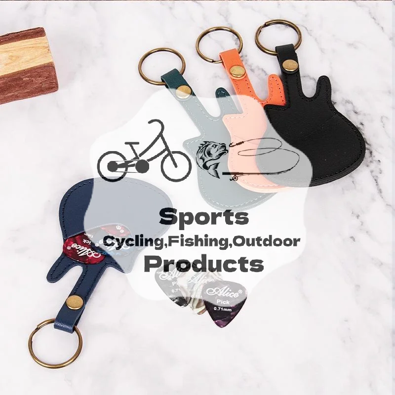 1PC Leather Guitar Pick Bag Pick Holder Case Guitar Shape With Key Ring Guitar Accessories Instrument Accessories