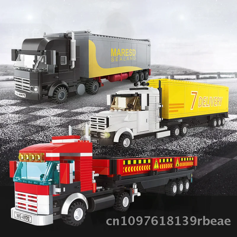 نموذج حاوية النقل الحضري محاكاة لودر أطفال بالريموت كنترول ألعاب مكعبات بناء الجسيمات الصغيرة المجمعة للأطفال