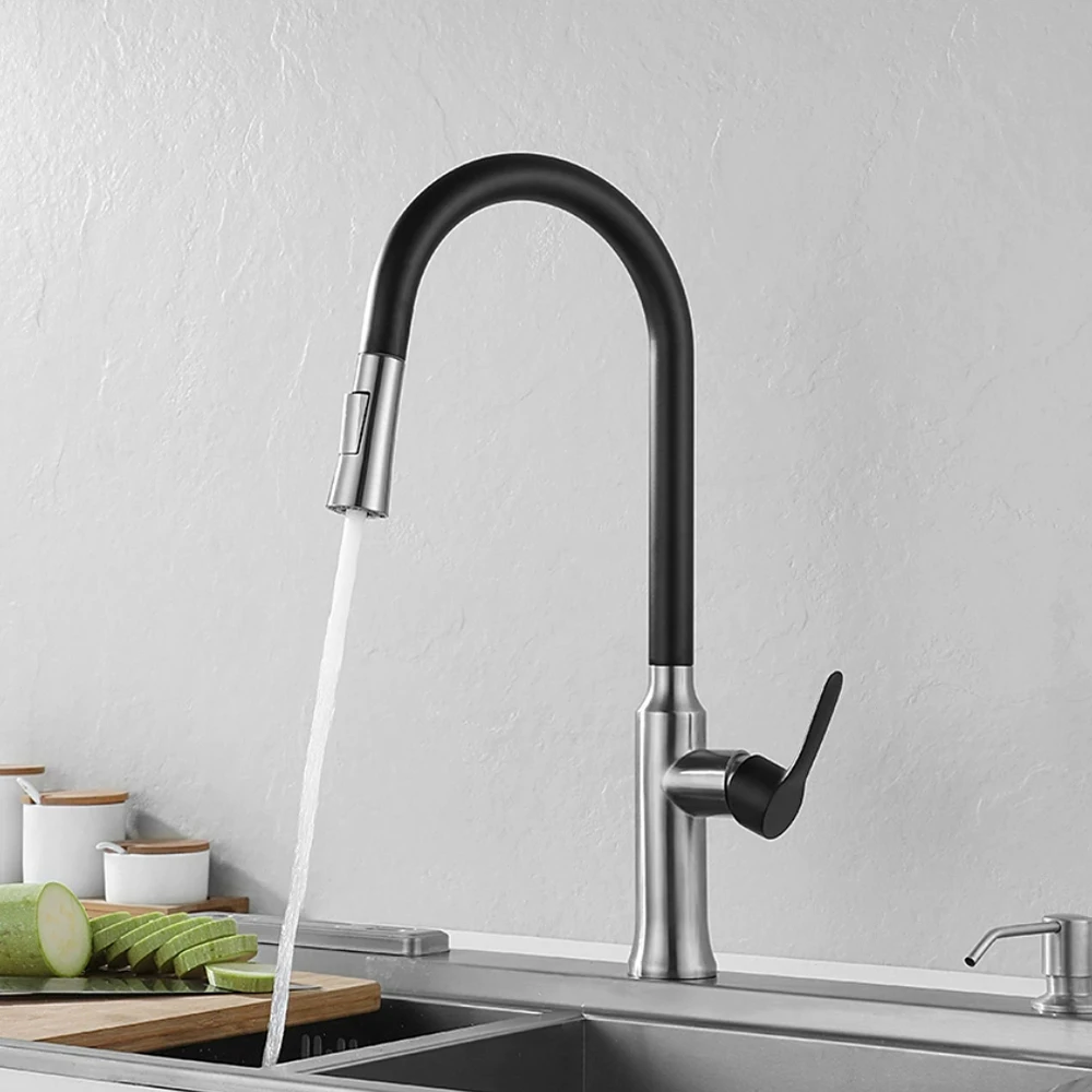 

Black Negro Color ,304 Stainless Steel Kitchen Mixer Faucet ,Cold & Hot Water ,Hose Pull Down Rotation