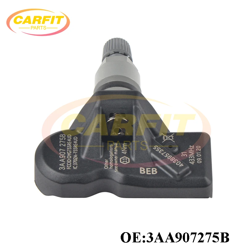 New OEM 3AA907275B 3AA907275 TPMS Tire Pressure Sensor 433MHZ For Volkswagen CC 11-17 Passat B6 10-15 Tiguan 12-21 Auto Parts