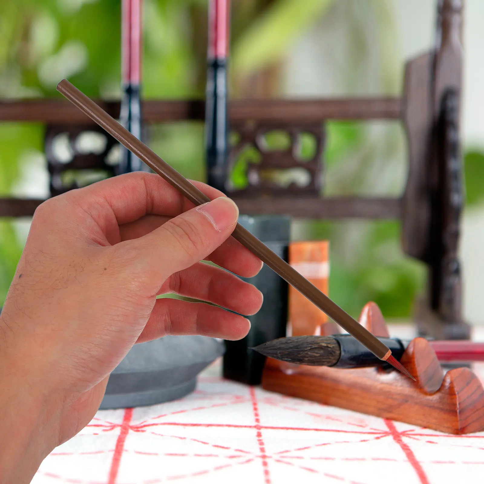 10Pcs Fly Head Calligraphy Brush Premium Chinese Calligraphy Brush Flexible Sturdy Tip Clean Lines Writing Painting Hook Line