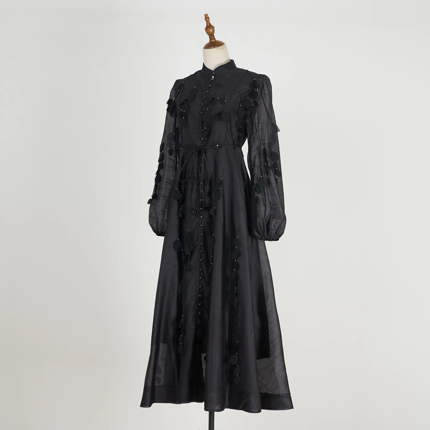 Vacances Sle haut décoratif taille haute longue Dr t-shirt imprimé fleur dimensionnelle Ladylike a-ligne Silhouette longue Sve