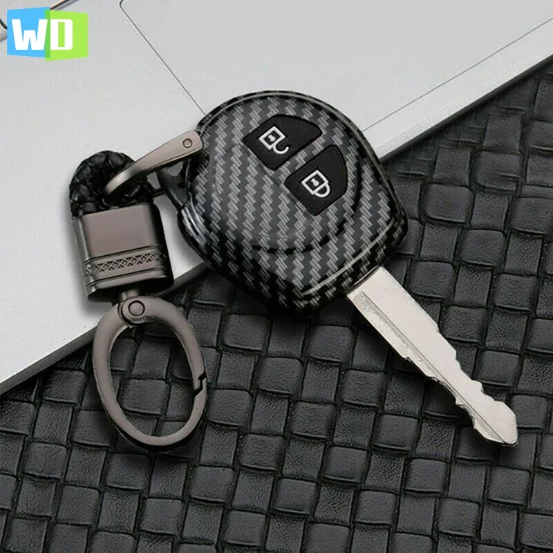 

New Carbon Fiber Car Key Case Cover Shell Fob For Suzuki Swift Grand Liana SX4 Window Vitara Amagatarai Keychain Accessories