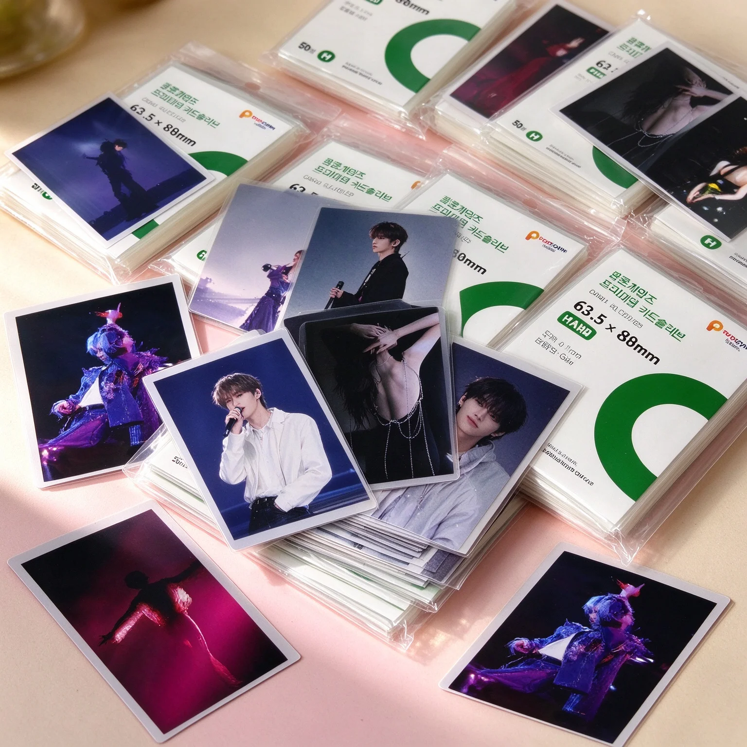 50Pcs 63.5x88mm 59x92mm Clear CPP Card Sleeves Acid Free Hard Anti-Scratch Waterproof Kpop Photocard Protector Album Binder