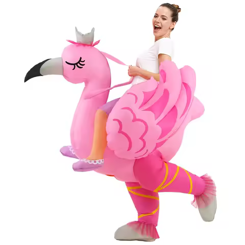 Adult Flamingo Inflatable Costume Mascot Anime Roly Play Costumes Christmas Carnaval Halloween Cosplay Funny Dress Suits