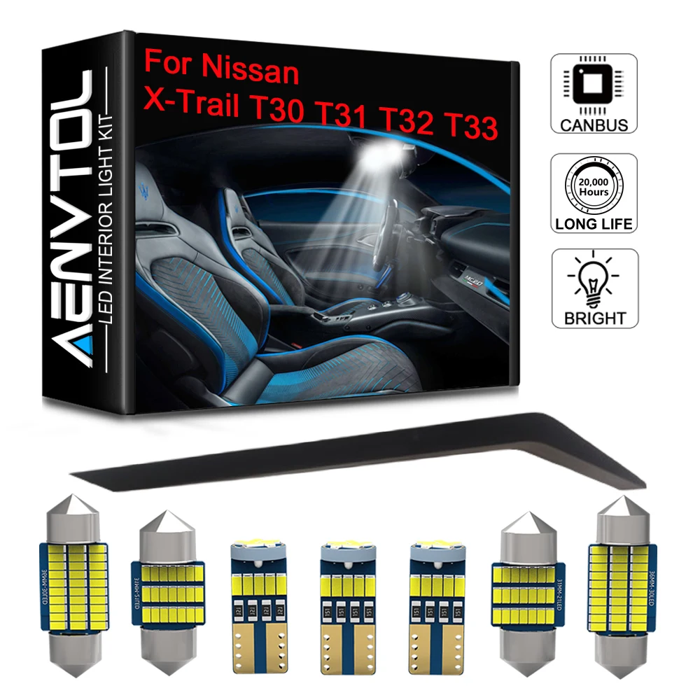 Auto-Innenraum-LED-Leuchten Canbus für Nissan Xtrail X-Trail T30 T31 T32 T33 2001-2021 2022 2023 2024 2025 2026 LED-Glühbirne Innenbeleuchtung