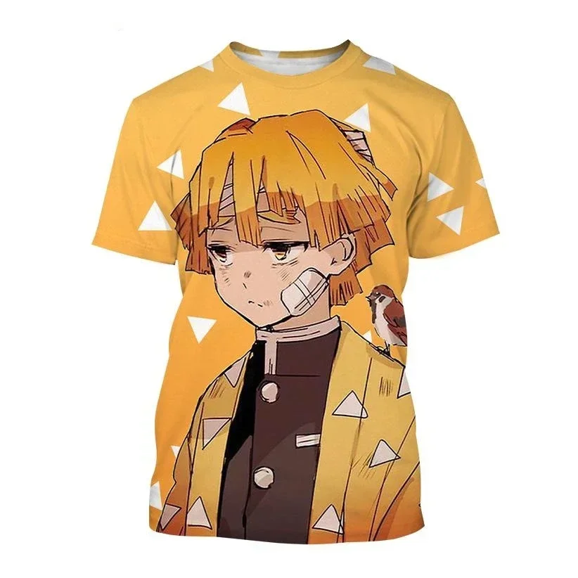 New Anime Demon Slayer Kimetsu No Yaiba Kamado Nezuko Kochou Shinobu Cosplay 3D Print Fashion T-Shirt Cartoon Short Sleeve Tops