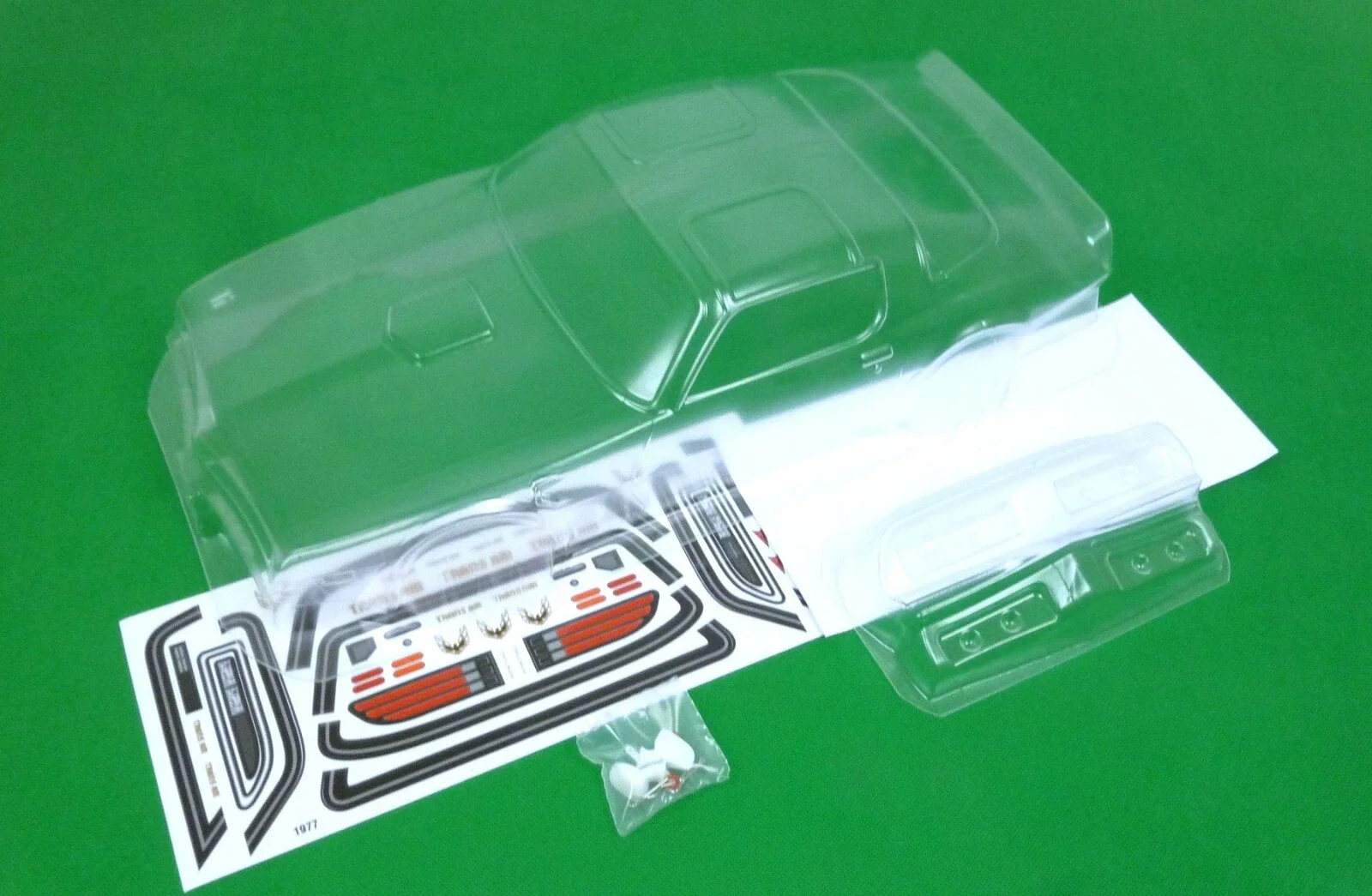 1977 1/10 بونتياك فايربيرد بولي كربونات شفاف RC هيكل الجسم (257 مم قاعدة عجلات / عرض 200 مم)