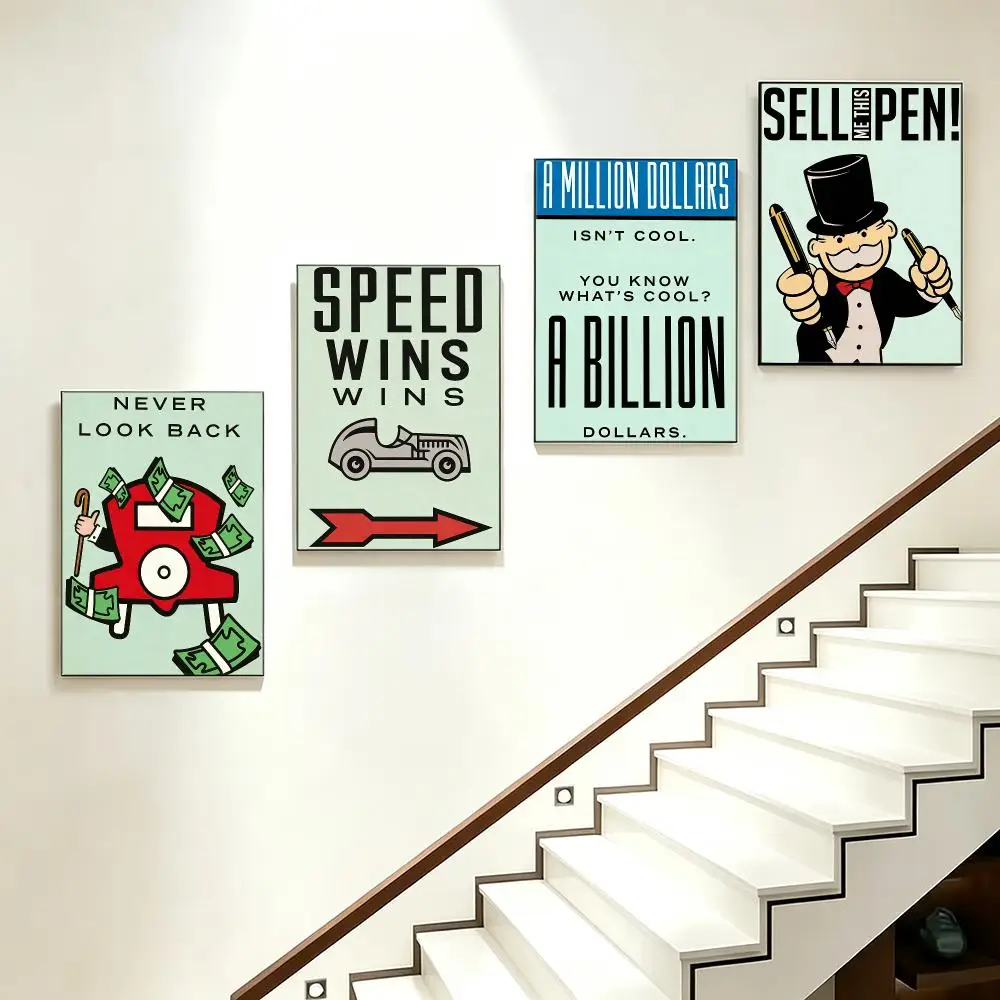 game Monopoly Poster Poster HD  Printing Soothing and Cream Style Home Decor for the Living Room cafes Gift Giving
