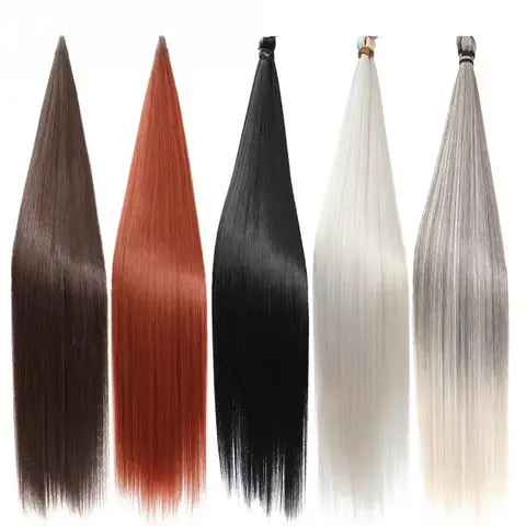 300grams 3Pcs 28Inches Straight Crochet Braids Blond 27/613 Ombre Brown 6# Sliver 60# Gray High Synthetic Hair For Women