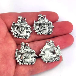 5pcs new cute ferns witchy nature lucky mushroom  pendant  mushroom house charm for DIY women man Accessories