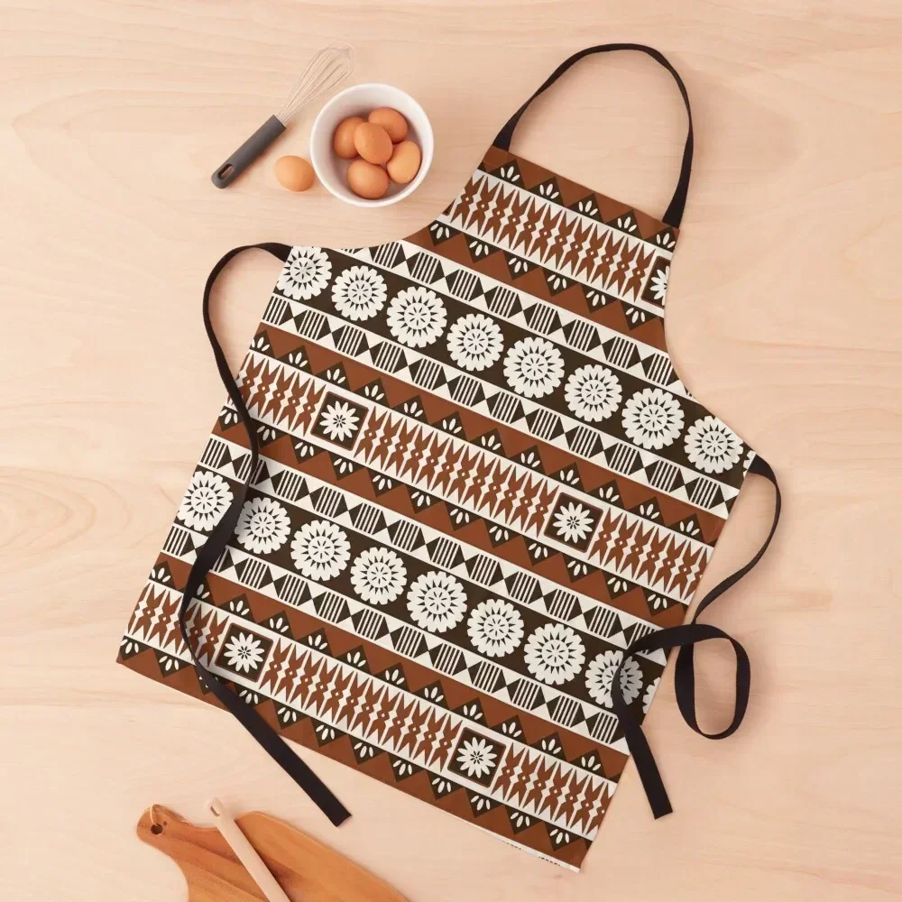 

Fijian Masi 2 - Neutrals Apron Salon Waiter Uniforms Kitchen on the wall kitchen and home Apron