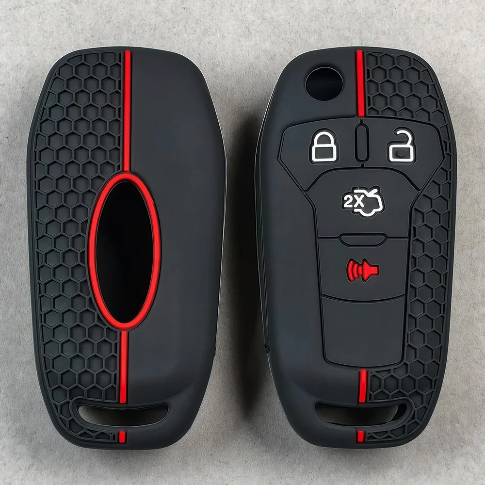 Schlüsselanhänger Silikon-Schlüsselhülle für Ford Fusion Ka GM 2014 2015 2016 2018 2020 Klappbare Autoschlüssel-Abdeckung Schlüsselanhänger – Detail 5