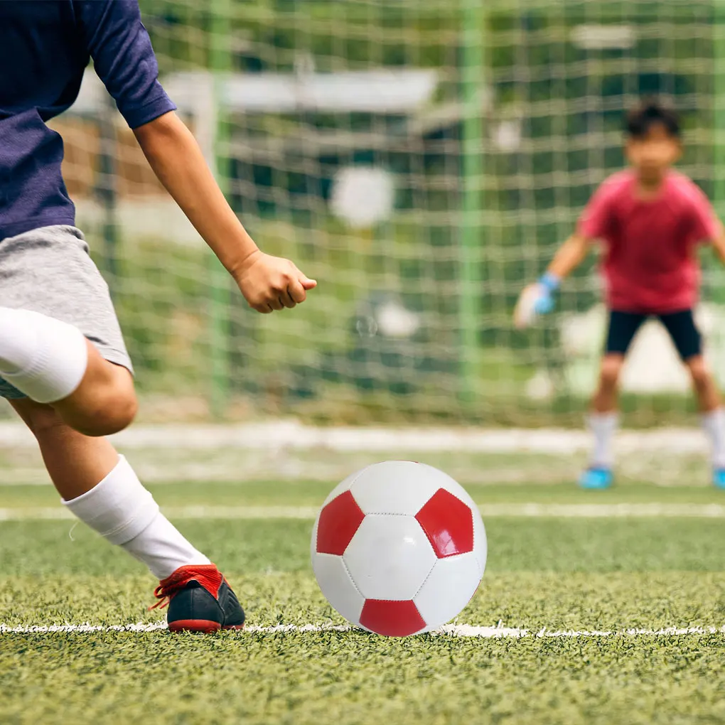 Precision Machine Stitching Size 5 Soccer Ball For Training Machine Stitched Panels For Added White Red