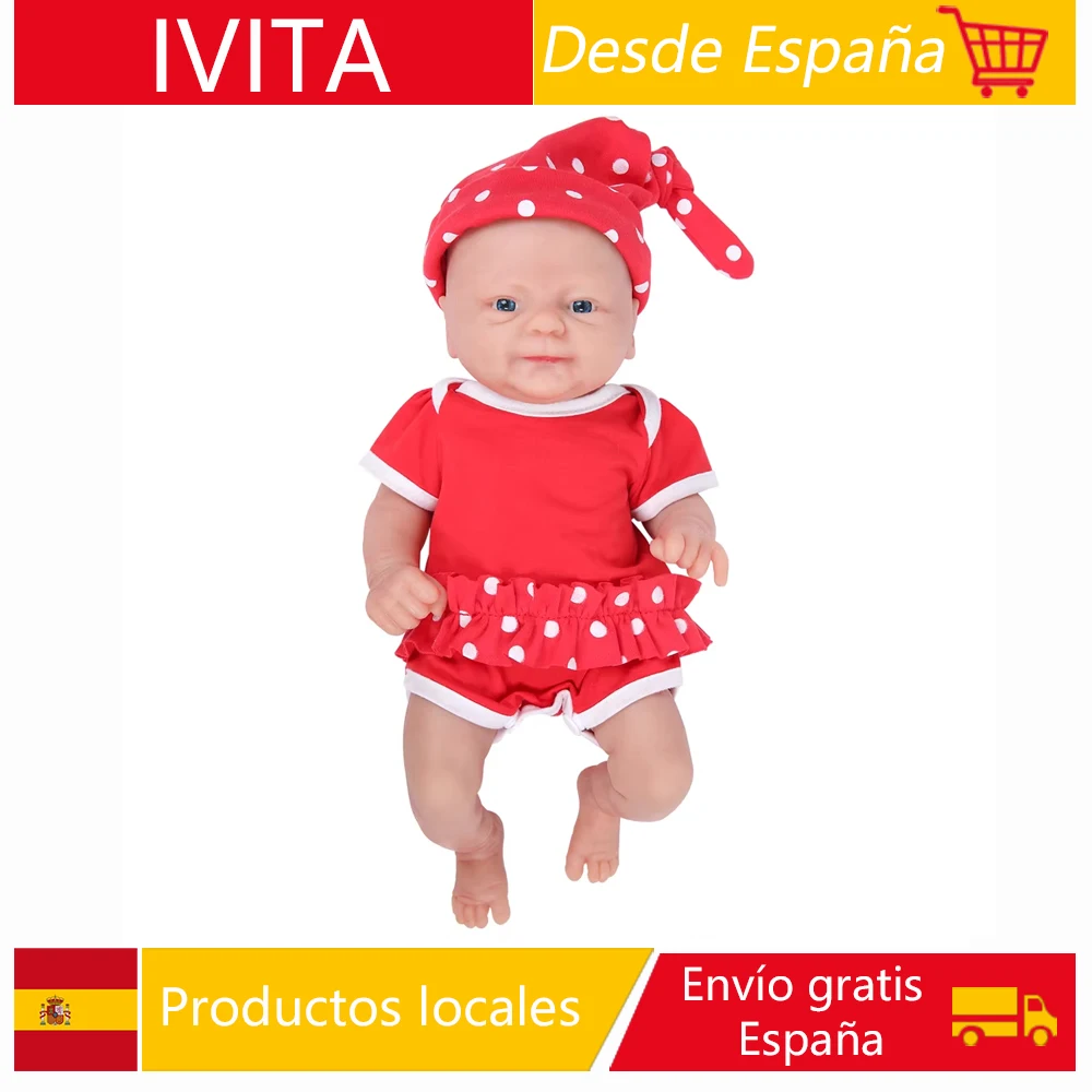 IVITA Versand aus Spanien: 100% Vollsilikon Reborn-Babypuppen, Lebensecht Bemalte Realistische Neugeborenen-Babypuppen Spielzeug – Detail 9
