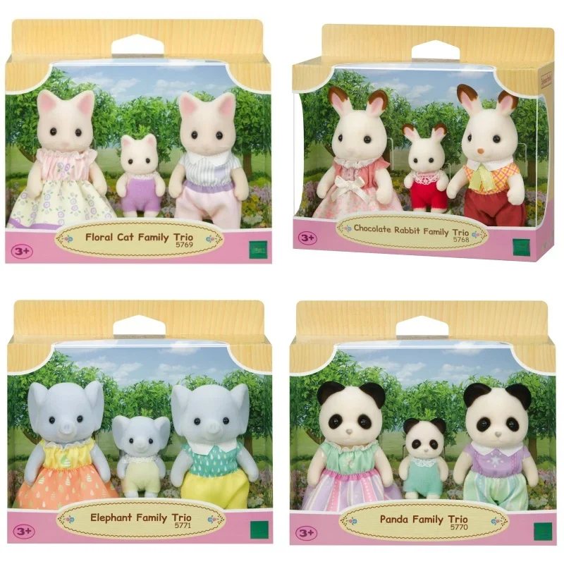 Jouets modèles à collectionner, famille de trois forêts, Krasnochocolat lapin, coloré, chat éléphant, figure, épuisé, chaud