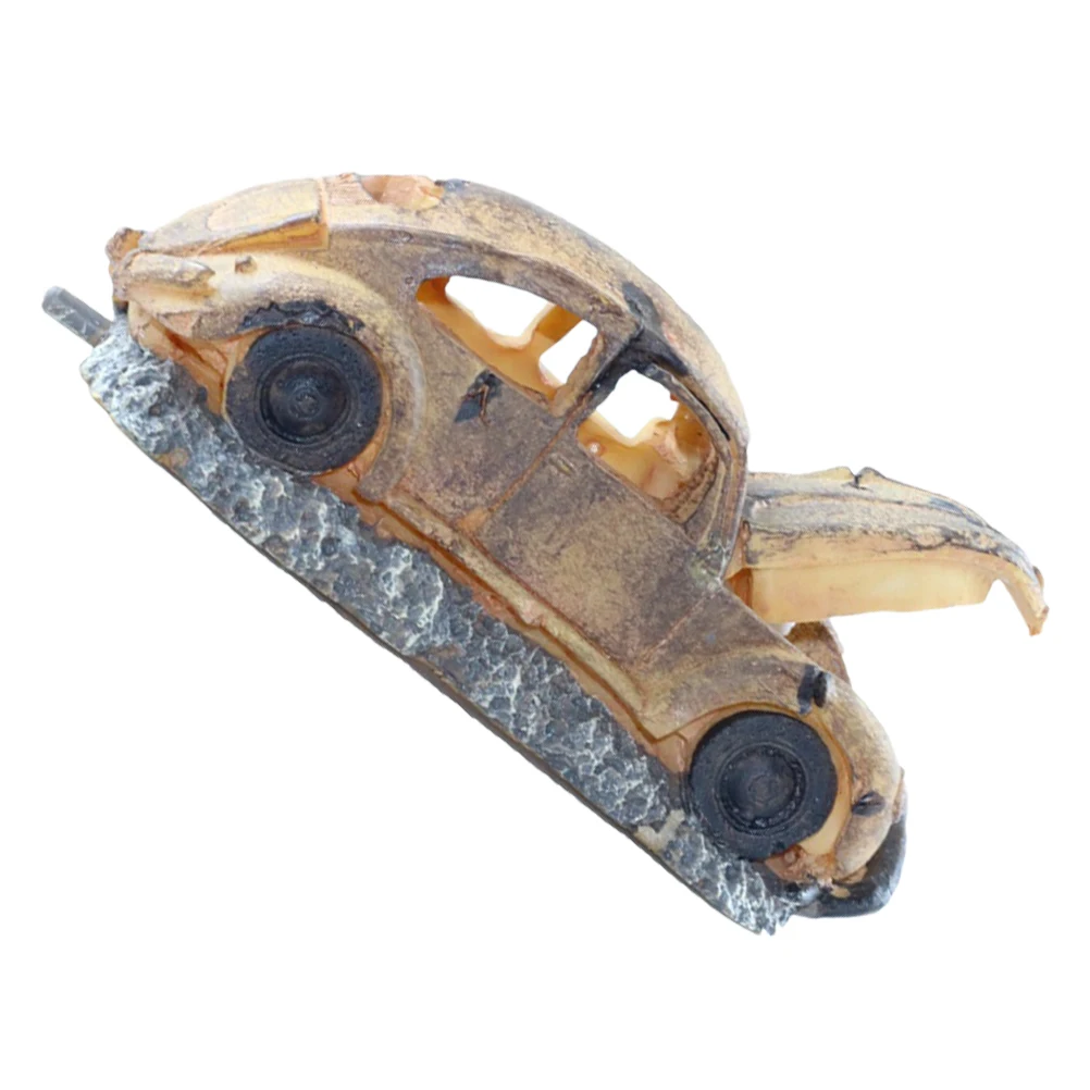 

Aquarium Car Decor Yellow Resin Fish Tank Ornament Simulation Auto Modeling for Home Desktop Tank Landscape Realistic Shape