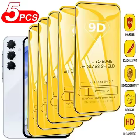 1-5Pcs 9D Tempered Glass For Samsung S25 Ultra S24 Plus S23 S22 S21 S20 FE S10e Lite M52 M51 M32 M31S M30s M21 Screen Protector