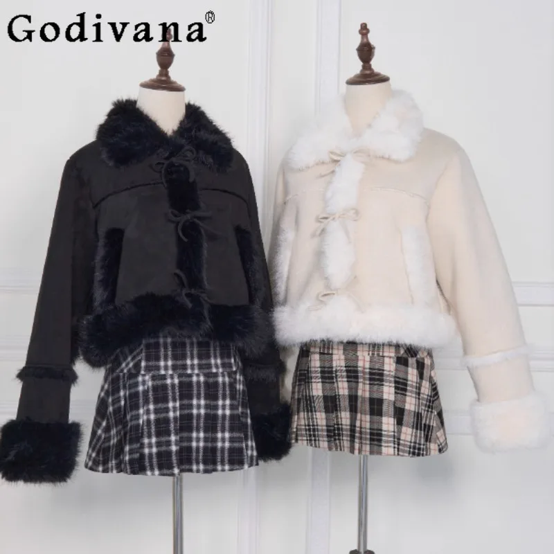 

Japanese Original Mass-Produced Thickened Shearling Coat Landmine Style Lolita Sweet Cool Girl Loli Warm Coat