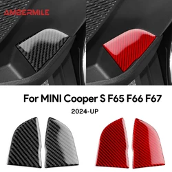 For Mini Cooper S F65 F66 F67 2024 2025 Car Trunk Button Sticker Panel Real Soft Carbon Fiber Interior Trim Accessories Styling