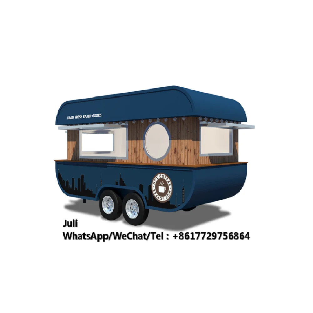 Special shape food truck mobile coffee trailer ice cream food kiosk hot sale hot dog food trailer