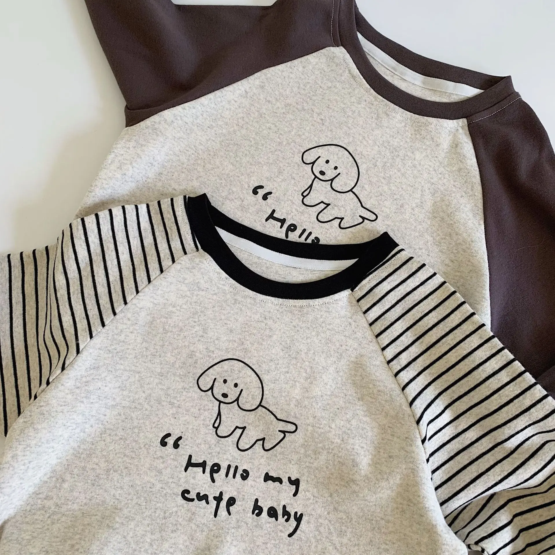 Children Cothes T-shirt 2024 Fall New Boy Baby Pullover Long Sleeve Casual Simple Soft Comfortable Cartoon Printed T Shirt