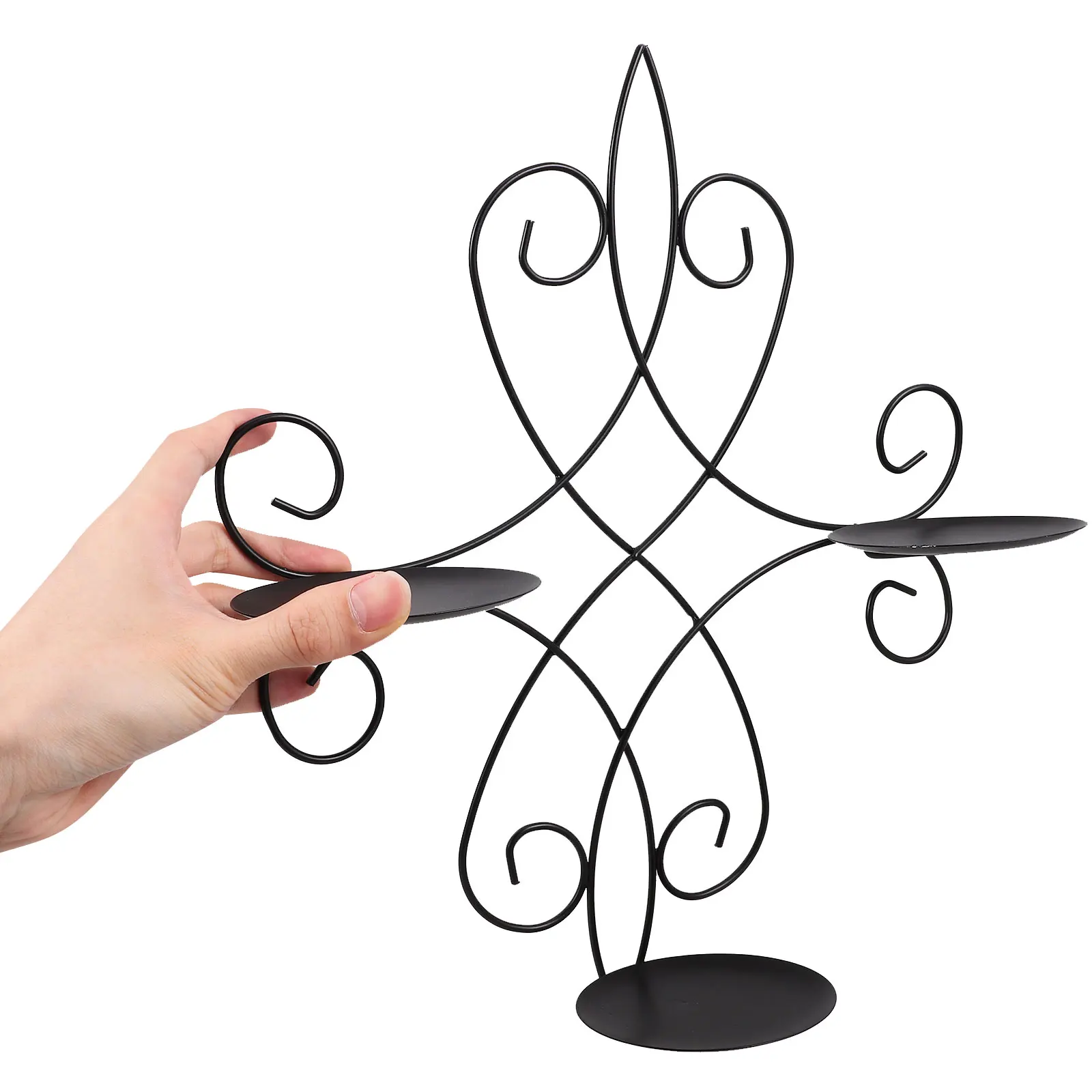 

Sconce Holder Vintage Style Metal Mounted Candlestick Decorative Home Wall Hanging Holder Elegant Hollow Design Party