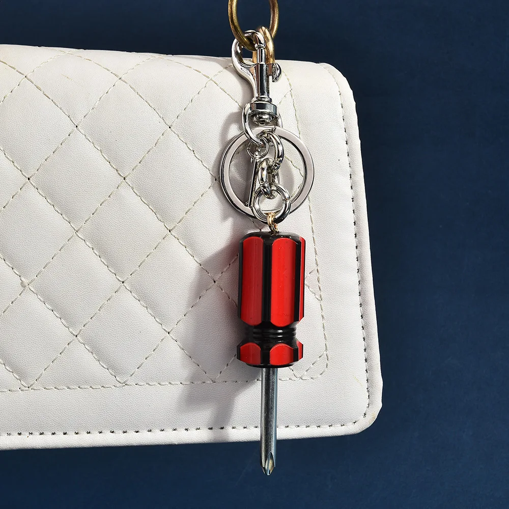 Creative Mini Screwdriver Car Keychain Personalized Tool Design Pendant Portable Carry on Bag Decoration