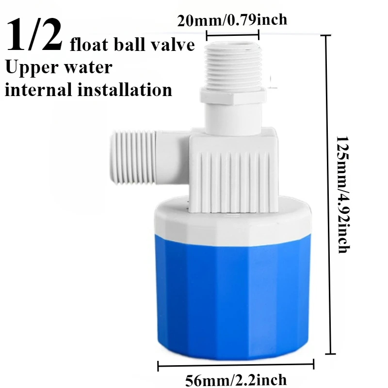 Float Valve Automatic Water Level Control 1/2" 3/4 "1 Side/Upper Intake Water Tank Internal Installation Automatic Water Valve