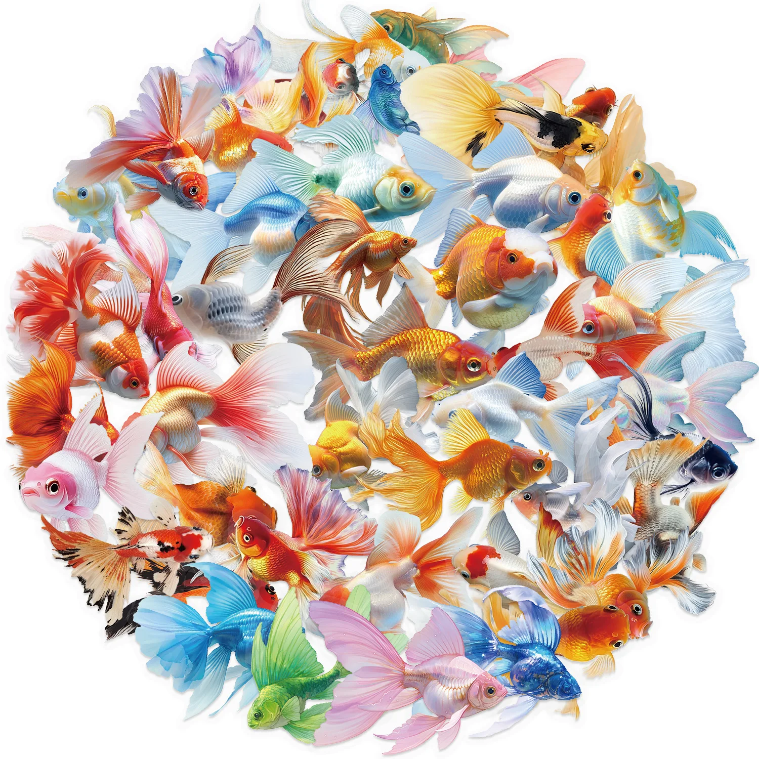 

10/30/50Pcs Goldfish Creative PET Graffiti sticker For Suitcase Skateboard Laptop Luggage Phone Styling DIY Decal Pegatina