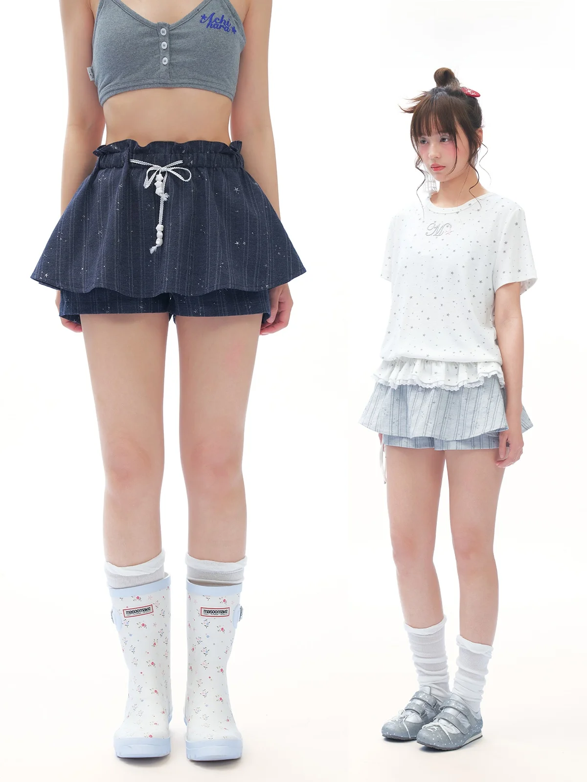 

Модные летние юбка-брюки А-силуэта, имитация двух предметов, с завышенной талией, из полиэстеровой смеси, для студентов, с завязками на талии