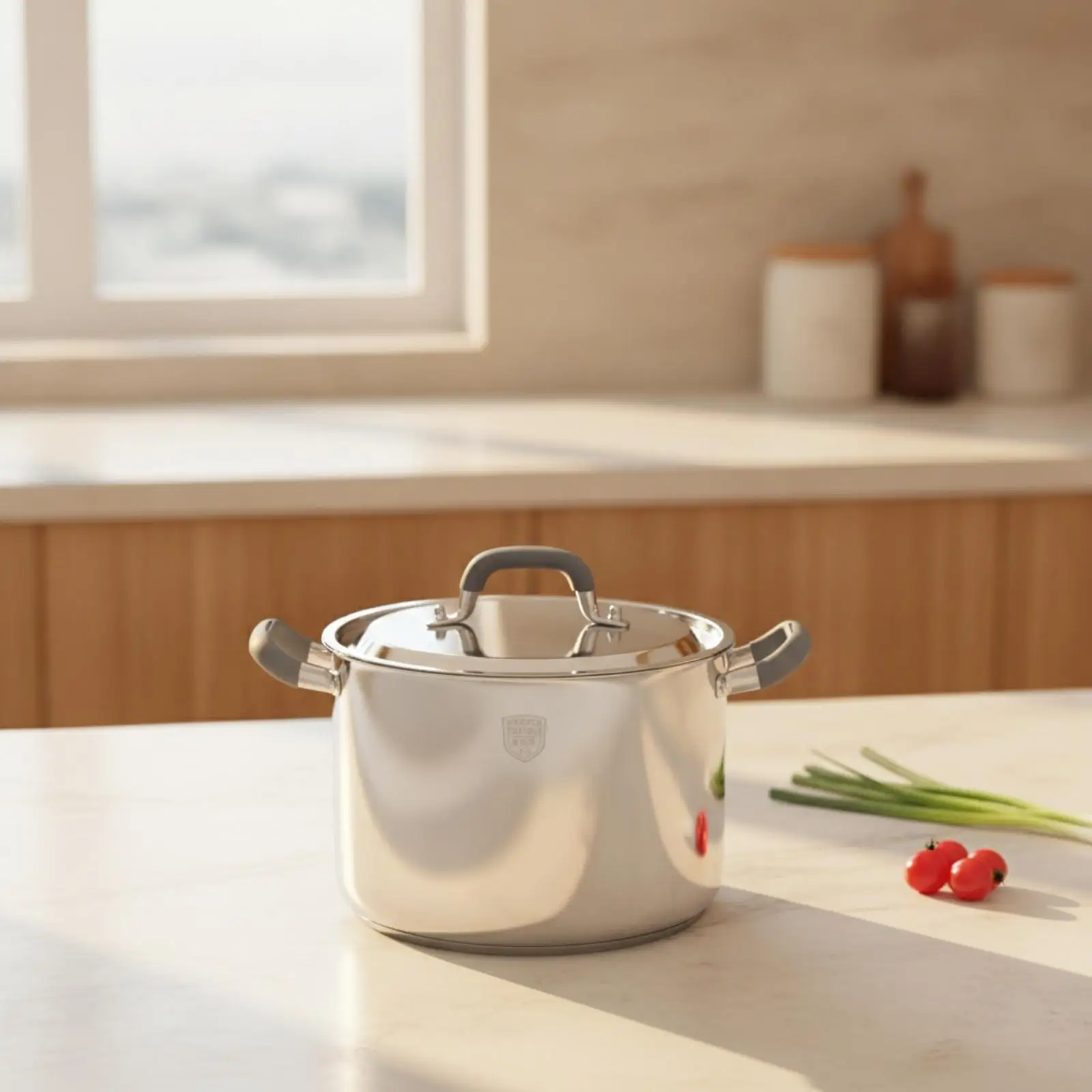 Stainless Steel Stockpot Induction Compatible Cooking Pot with Lid Heavy Duty