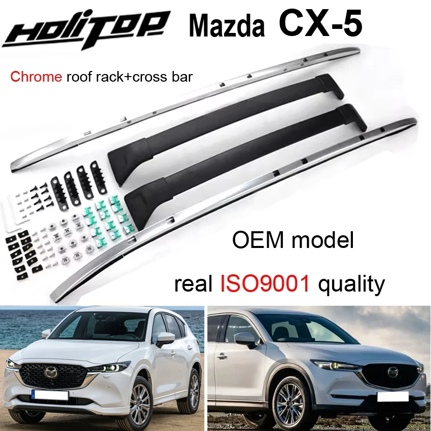 OEM model roof rail cross bar&roof rack for Mazda CX-5 2018-2025,aluminium alloy,not get rust,guarantee TOP quality,free drill